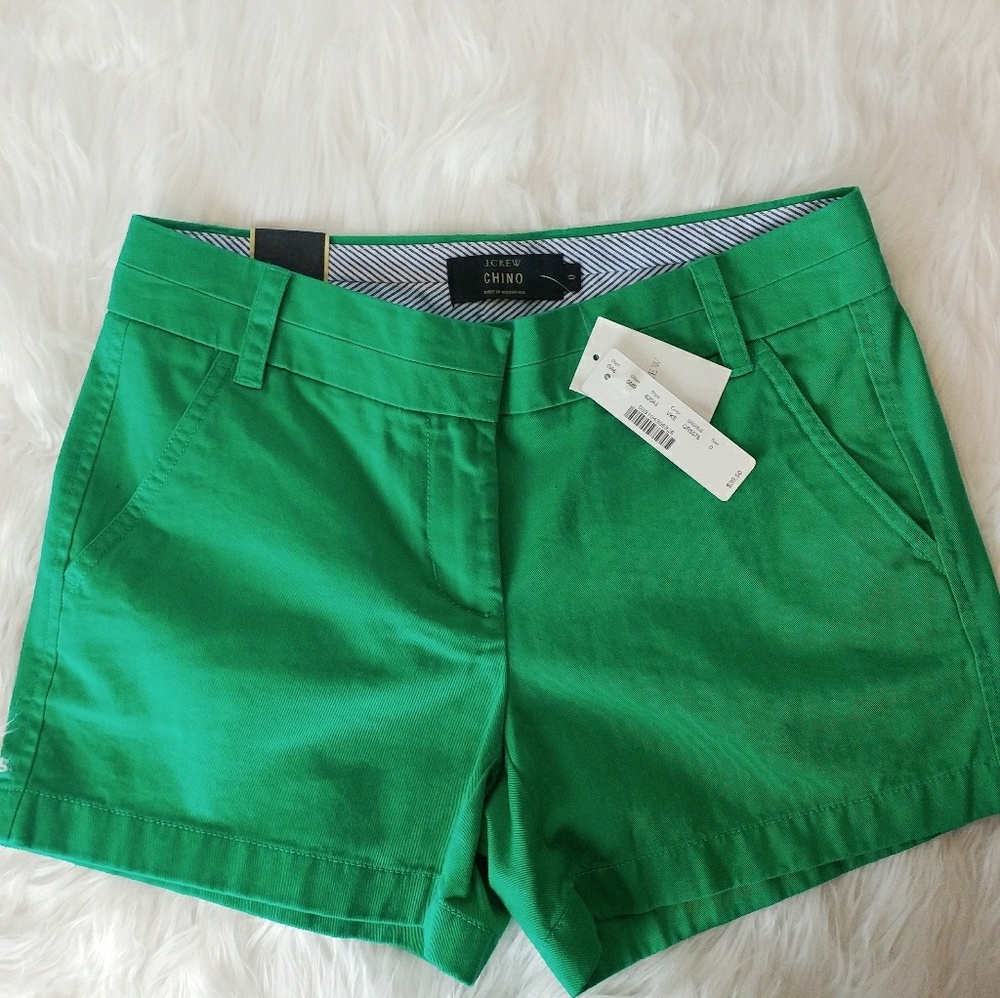 J CREW CHINO 4" Inseam SIZE 0 -- Jade
